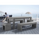 Zestaw mebli ogrodowych - Beton - Stoł 2 ławki 2 krzesła - Magaddino