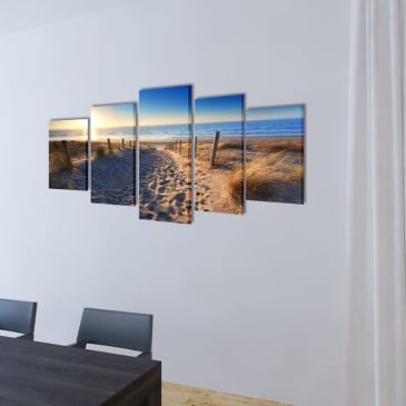 Zestaw obrazów Canvas 200 x 100 cm Piasek na plaży - zdjęcie 2