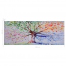Zestaw obrazów z deszczowym drzewem, kolorowy, 150x60 cm