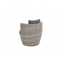 Zestaw ogrodowy 2-osobowy rattan szary poduchy szare CAPRI
