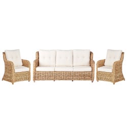 Zestaw ogrodowy alessano rattan naturalny Zestaw ogrodowy alessano rattan naturalny
