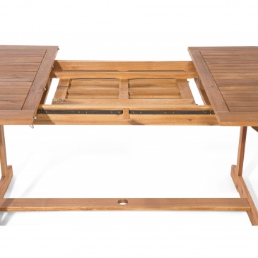 Zestaw ogrodowy drewniany stół i 8 krzeseł z poduszkami szarymi MAUI