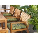 Zestaw ogrodowy drewniany stół i 8 krzeseł z poduszkami zielonymi SASSARI