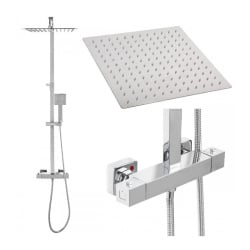 Zestaw prysznicowy bateria termostat duża deszczownica 30 cm chrom - Yoka