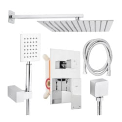 Zestaw prysznicowy podtynkowy panel bateria chrom z deszczownicą 30 cm - Yoka