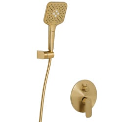 Zestaw prysznicowy podtynkowy z deszczownicą CANAIMA Złoty Zestaw prysznicowy podtynkowy z deszczownicą CANAIMA Złoty