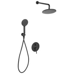 Zestaw prysznicowy podtynkowy z deszczownicą PUELO Czarny