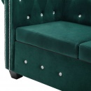 Zestaw sof w stylu Chesterfield, 2 szt., aksamit, zielony