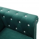 Zestaw sof w stylu Chesterfield, 2 szt., aksamit, zielony