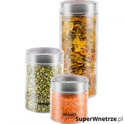 Zestaw szklanych słoików na żywność 3szt Lamart Can przezroczysty Zestaw szklanych słoików na żywność 3szt Lamart Can przezroczysty