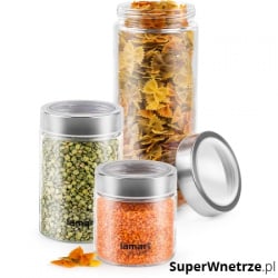 Zestaw szklanych słoików na żywność 3szt Lamart Can przezroczysty Zestaw szklanych słoików na żywność 3szt Lamart Can przezroczysty