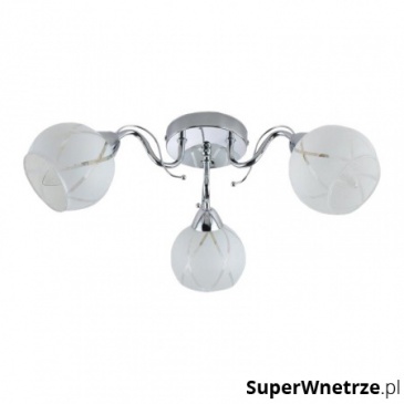 Lampa wisząca Lampex Belen 3 biało-srebrna