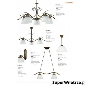 Lampa wisząca Lampex Classic 5 biały