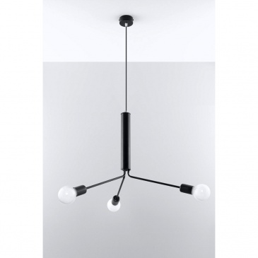 Lampa wisząca 100x74x74cm Sollux Lighting Duomo 3D biało-czarna