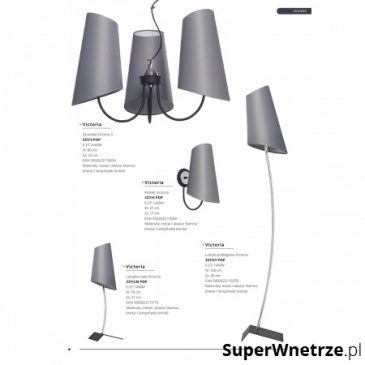 Lampa wisząca Victoria 3 Lampex popielata